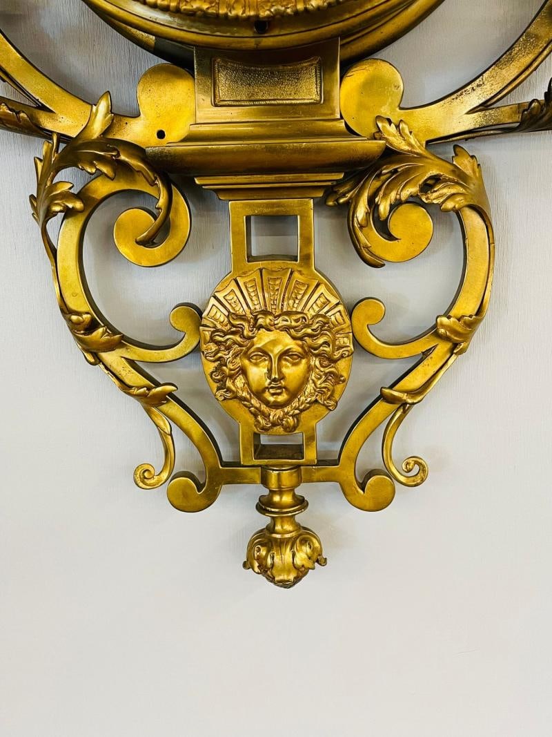 Bronze Sconce Wall or Cartel Clock. Lerolle Freres, Paris, Rare, Unusual - 6