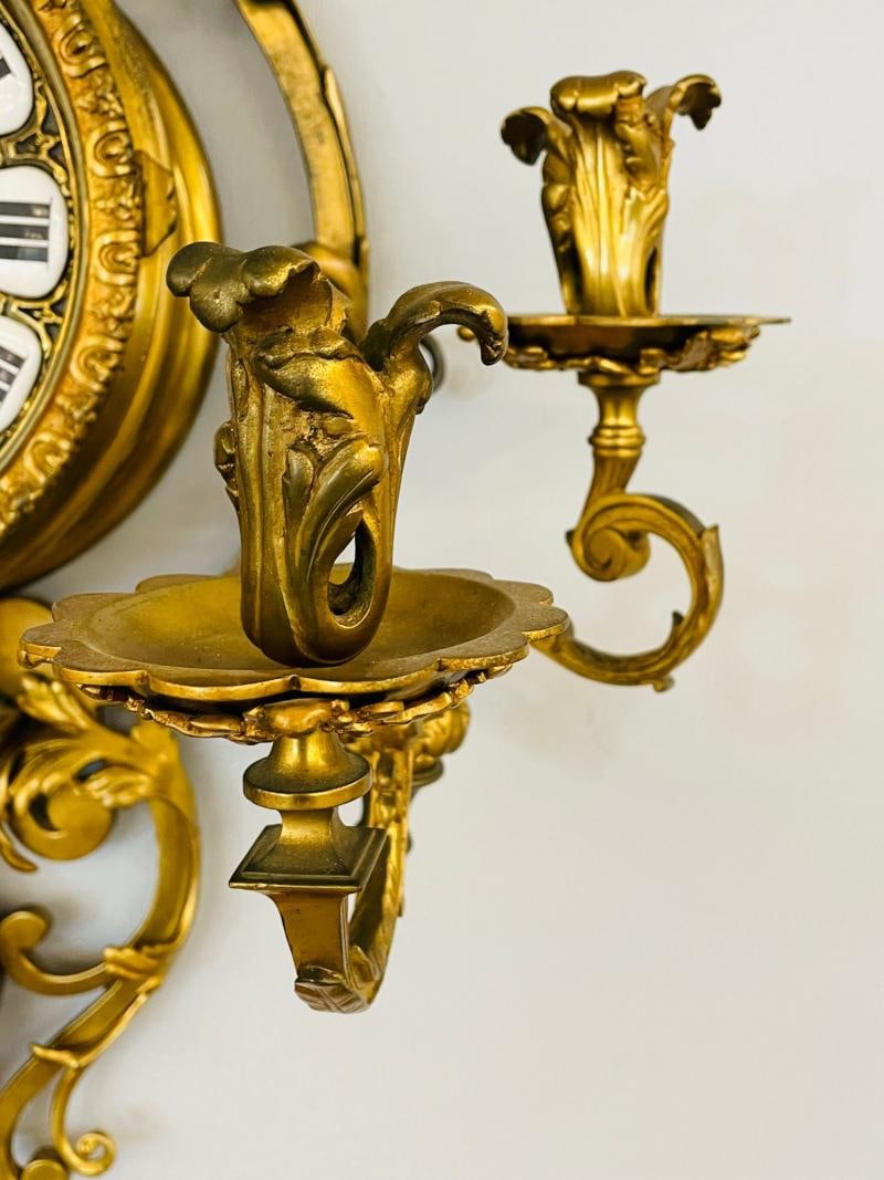 Bronze Sconce Wall or Cartel Clock. Lerolle Freres, Paris, Rare, Unusual - 7