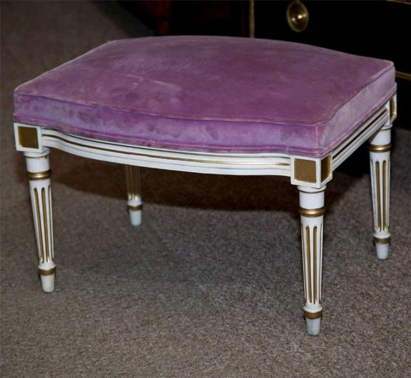 Pair of French Louis XVI Style Painted Foot Stools - 2
