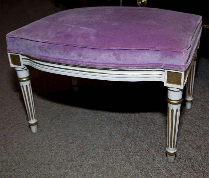Pair of French Louis XVI Style Painted Foot Stools - 5
