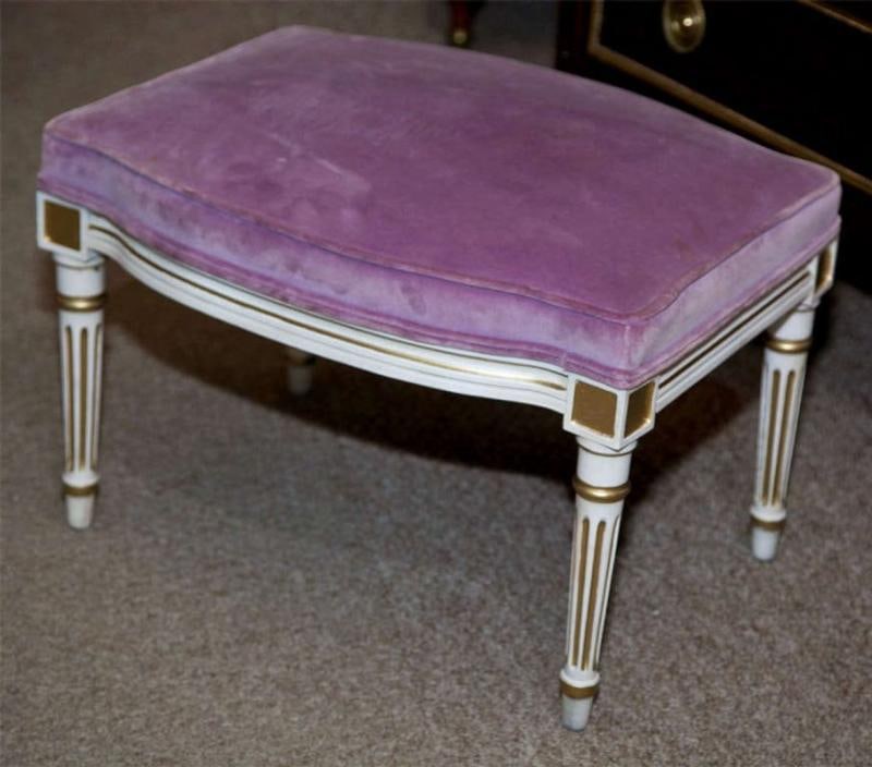 Pair of French Louis XVI Style Painted Foot Stools - 6