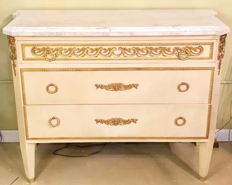 Hollywood Regency Maison Jansen Style Commodes or Nightstands a Pair - 6