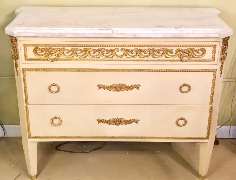 Hollywood Regency Maison Jansen Style Commodes or Nightstands a Pair - 9