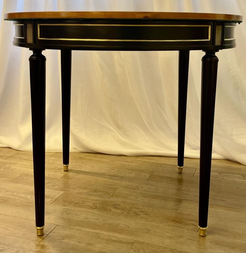 Hollywood Regency Ebony Game, Card Table, Louis XVI Style, Bronze Mounted - 3