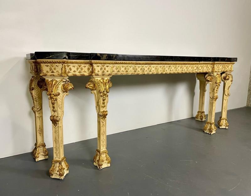 Monumental Marble Top Louis XV Style Console, Sideboard, Maison Jansen, 19 Cent - 2