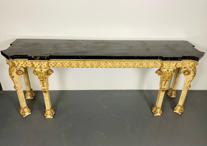 Monumental Marble Top Louis XV Style Console, Sideboard, Maison Jansen, 19 Cent - 4