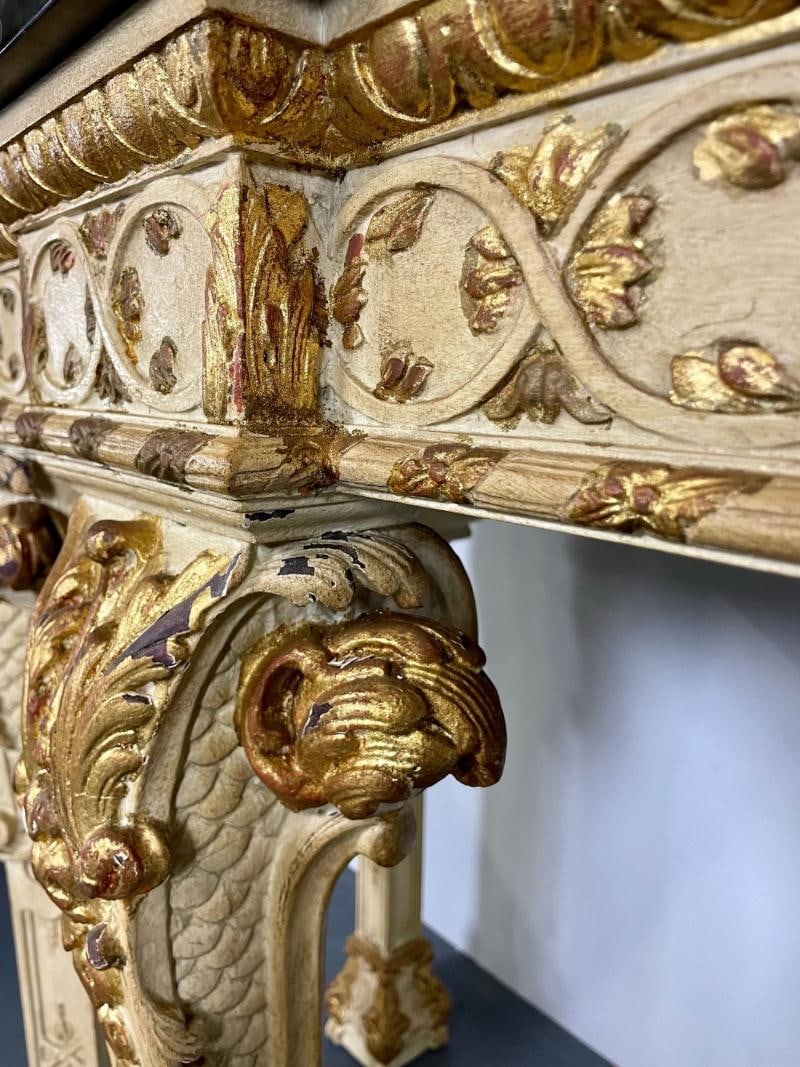 Monumental Marble Top Louis XV Style Console, Sideboard, Maison Jansen, 19 Cent - 9