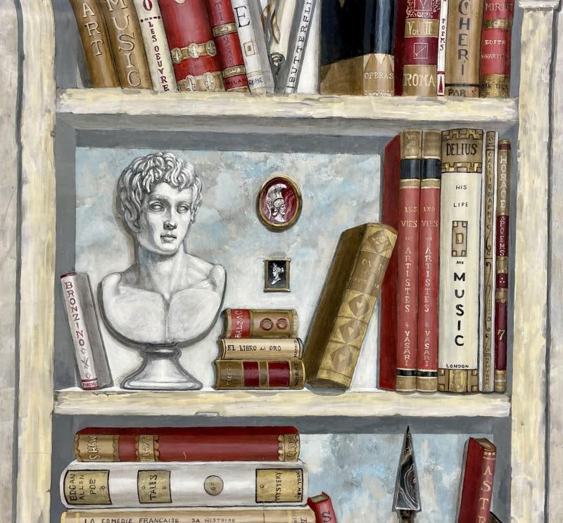 Pair of Oil on Canvas Standing Wall Decoration, Gustavian, Italian Style - 10
