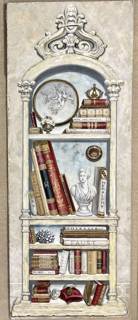 Pair of Oil on Canvas Standing Wall Decoration, Gustavian, Italian Style - 4