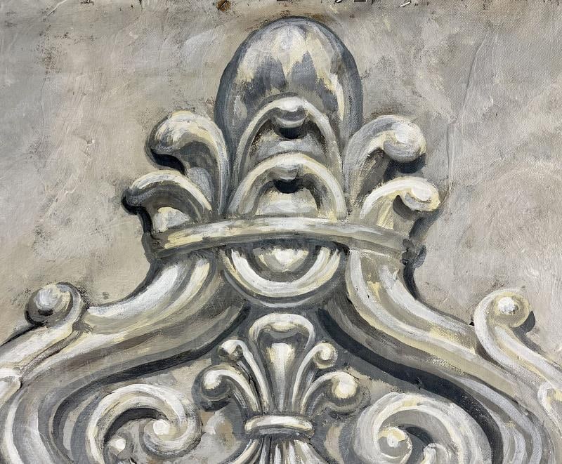 Pair of Oil on Canvas Standing Wall Decoration, Gustavian, Italian Style - 5