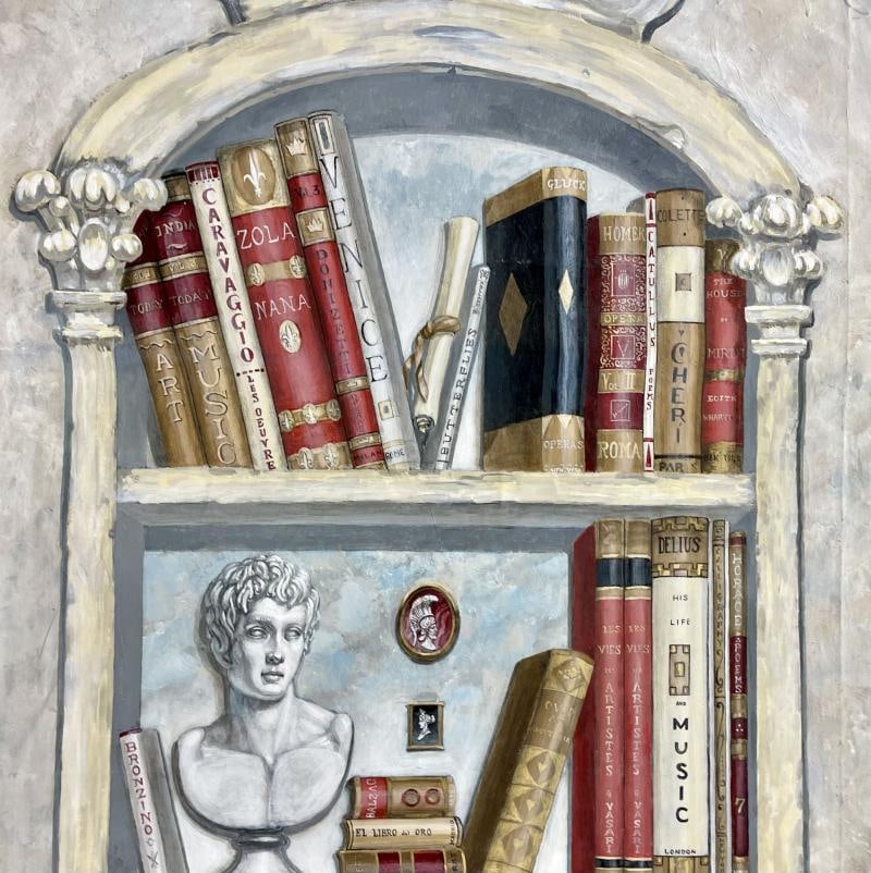 Pair of Oil on Canvas Standing Wall Decoration, Gustavian, Italian Style - 9