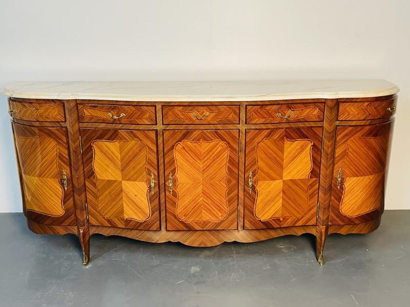 Louis XV Style Rosewood Inlaid Sideboard, Credenza, Cabinet, Bronze Mounted - 2