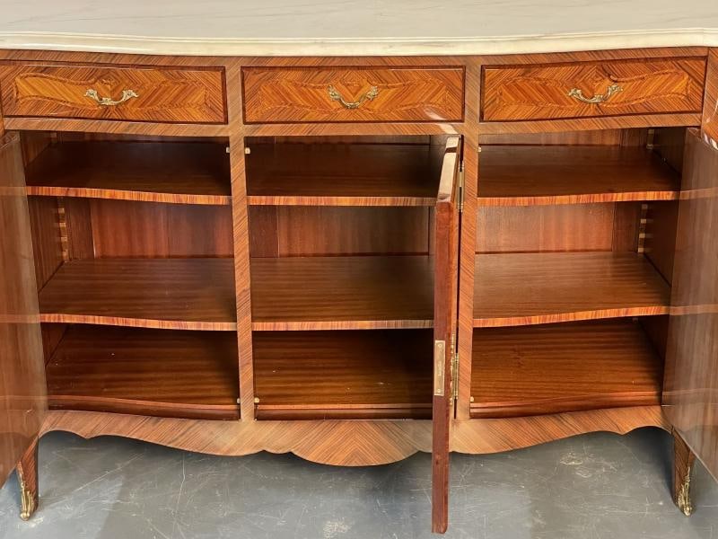 Louis XV Style Rosewood Inlaid Sideboard, Credenza, Cabinet, Bronze Mounted - 4