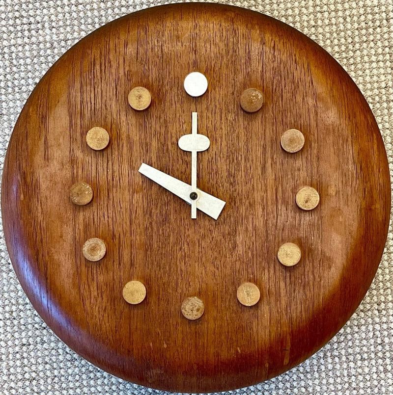 Mid-Century Modern Danish Wall Clock by Fritz Hansen, George Nelson, Teak, 1957 - 3