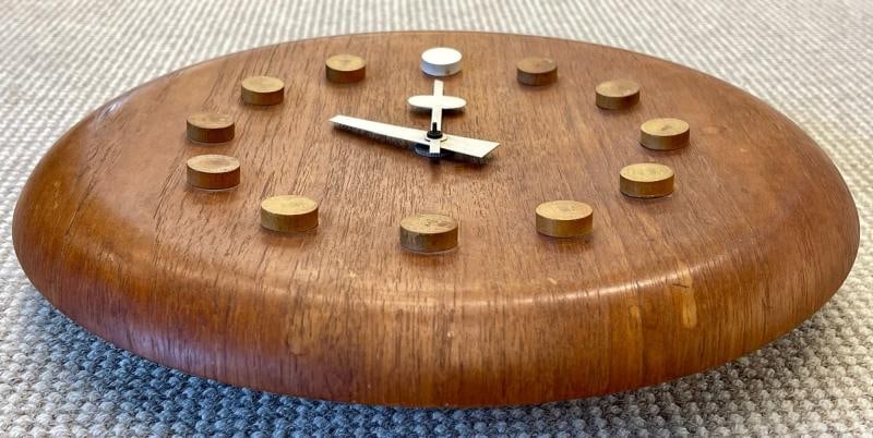 Mid-Century Modern Danish Wall Clock by Fritz Hansen, George Nelson, Teak, 1957 - 5