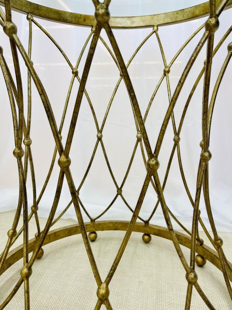 Neoclassical, Maison Jansen Style Round Gilt Metal Coffee Table, Side Table - 11