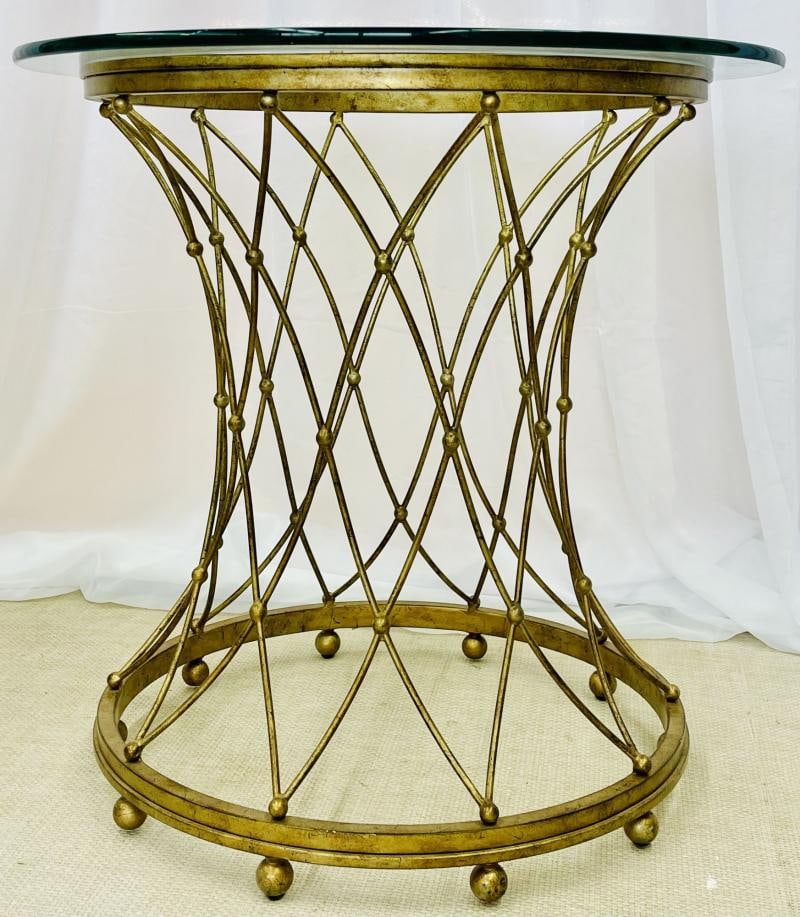 Neoclassical, Maison Jansen Style Round Gilt Metal Coffee Table, Side Table - 12