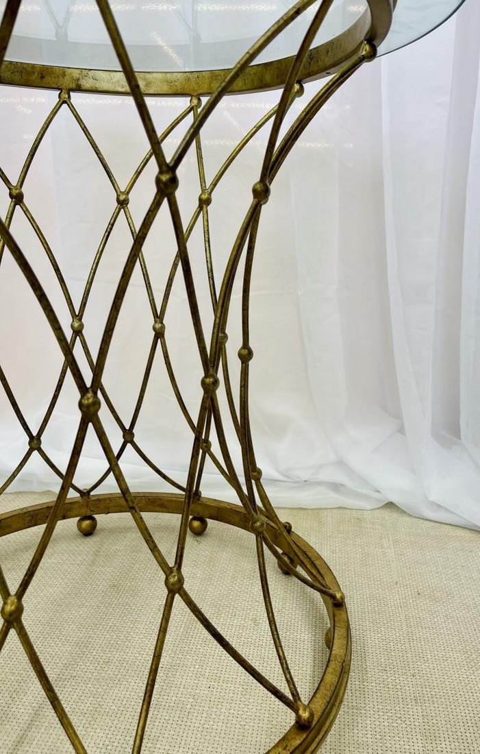 Neoclassical, Maison Jansen Style Round Gilt Metal Coffee Table, Side Table - 4