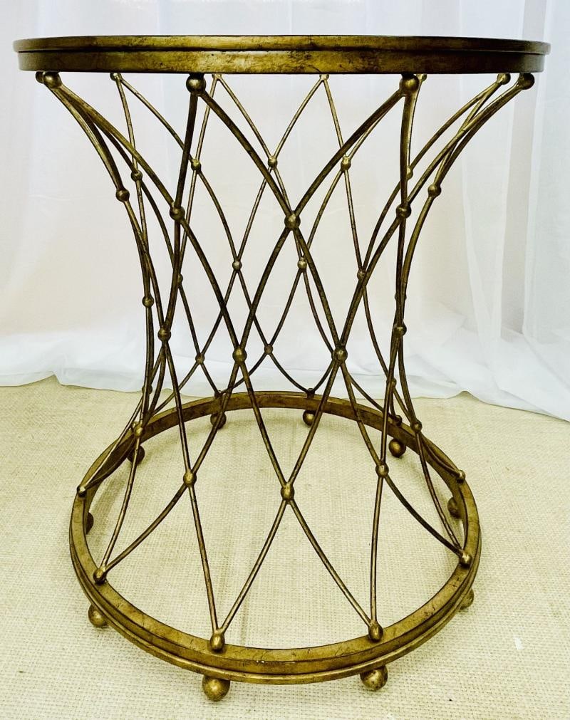 Neoclassical, Maison Jansen Style Round Gilt Metal Coffee Table, Side Table - 8