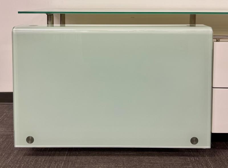 Mid Century Modern White Lacquered and Glass Console, Dresser or Sideboard - 8