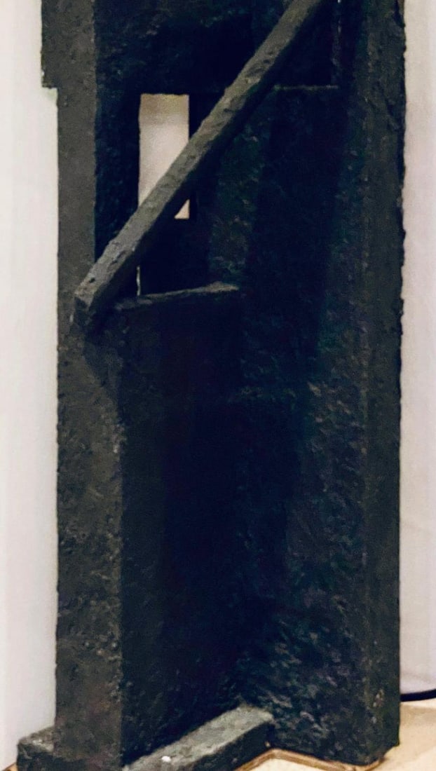 Black Geometric Sculpture by Ursula Meyers Conceptual Artist - 11