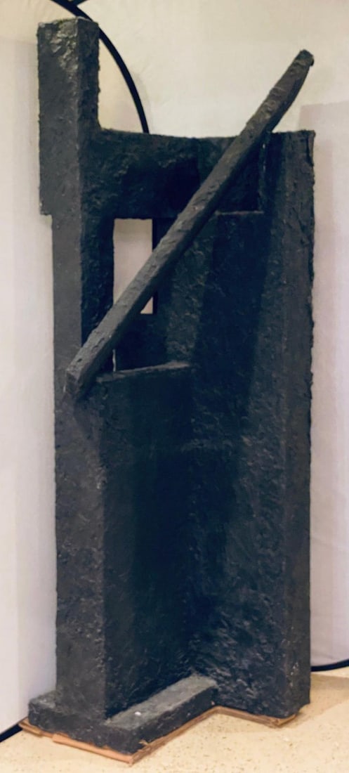 Black Geometric Sculpture by Ursula Meyers Conceptual Artist - 12