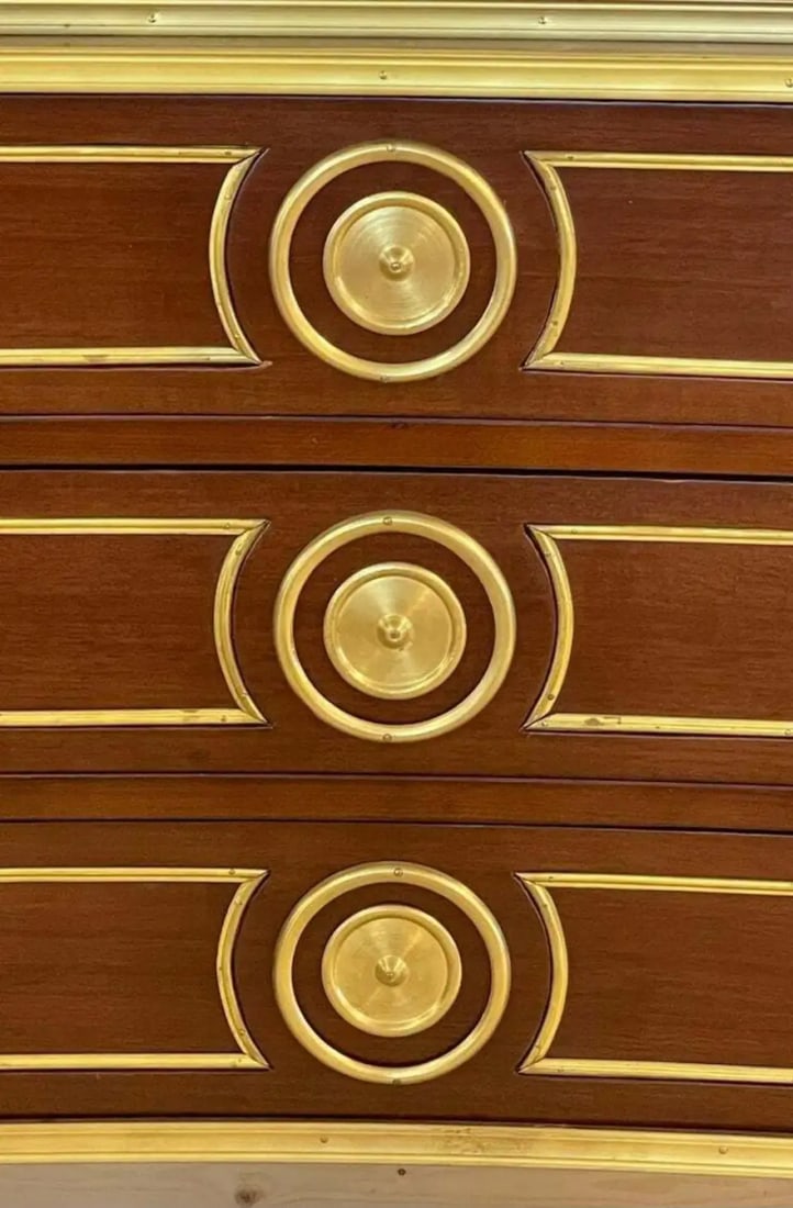 Pair of Large Russian Neoclassical Style Inverted Front Commodes Chests - 9