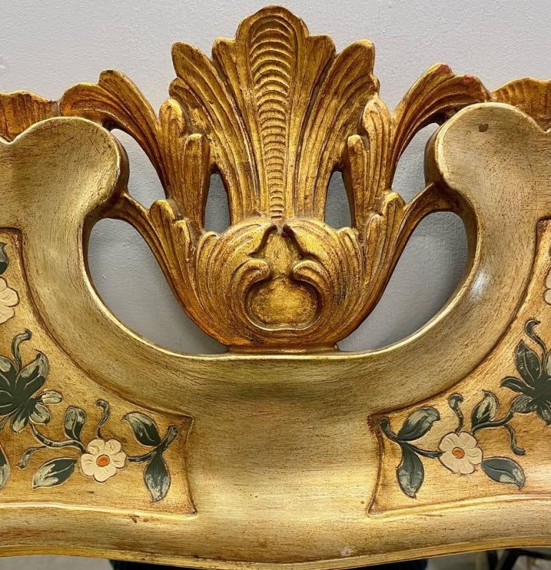 Gold Leaf Paint Decorated Shell Form Wall or Console Mirror - 7