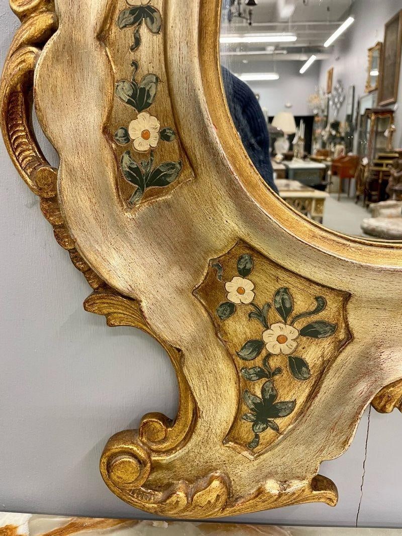 Gold Leaf Paint Decorated Shell Form Wall or Console Mirror - 8