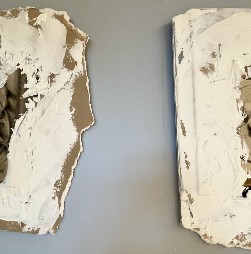 Pair of Hand Painted Architectural Wall Fragments, Plaster, Italian - 10