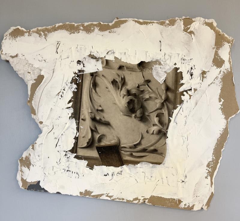Pair of Hand Painted Architectural Wall Fragments, Plaster, Italian - 11