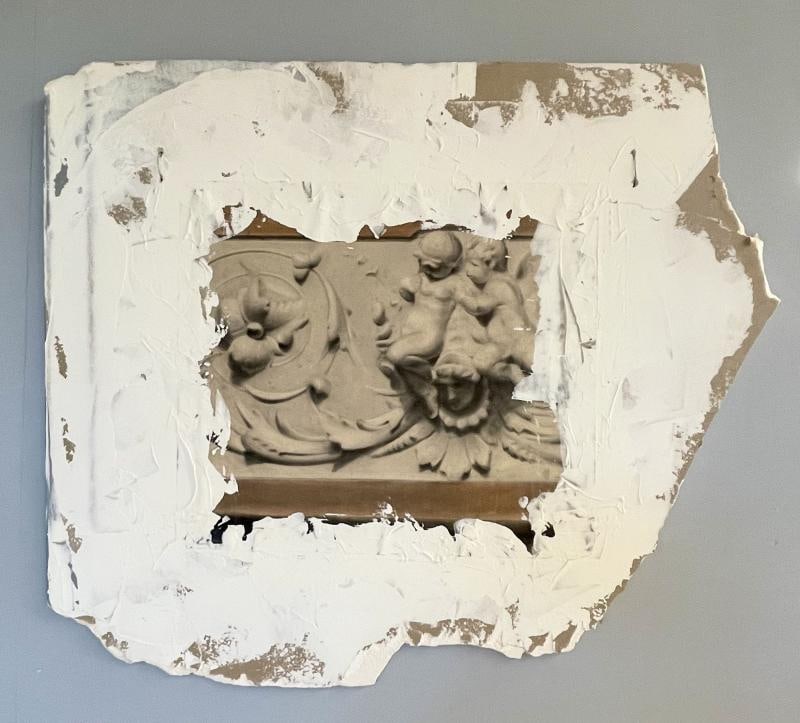 Pair of Hand Painted Architectural Wall Fragments, Plaster, Italian - 4