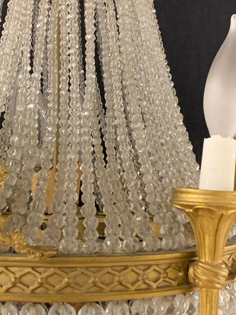 19th Century Dore Bronze Chandelier, Louis XVI, Wedgewood Plaques - 10