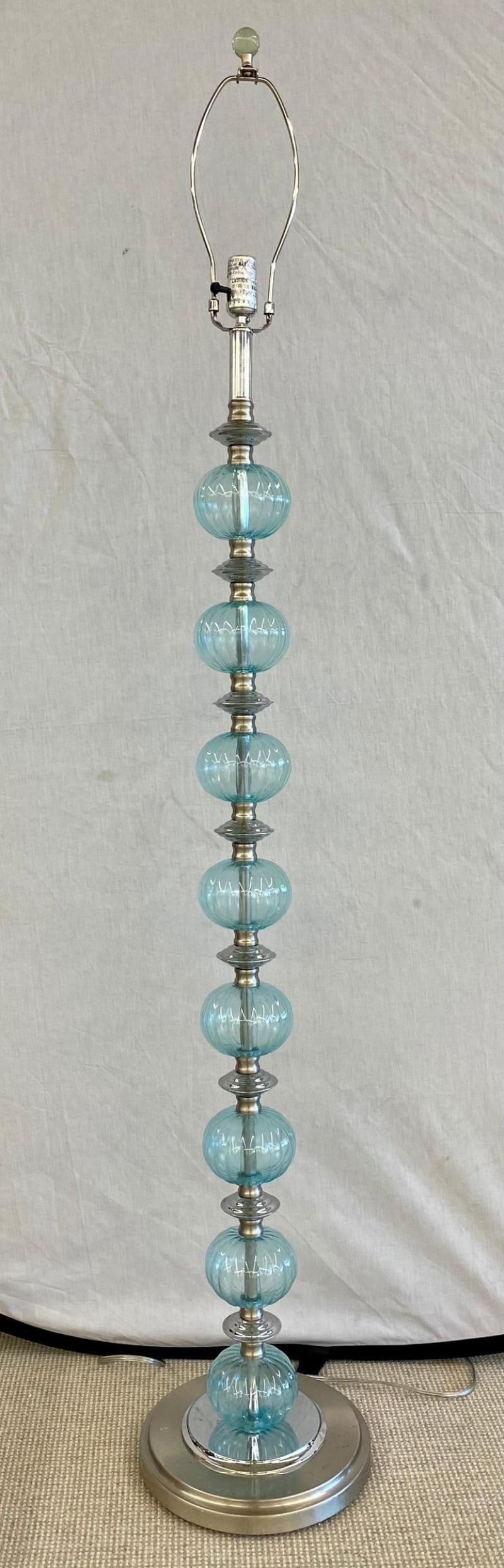 Mid-Century Modern Murano Glass Standing Floor Lamp - 2