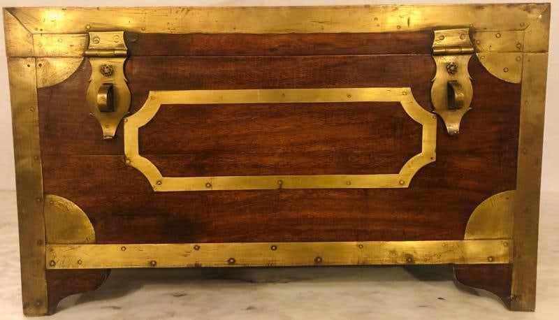 19th Century Campaign Vanity Dressing or Jewelry Box with Boule Inlay - 3