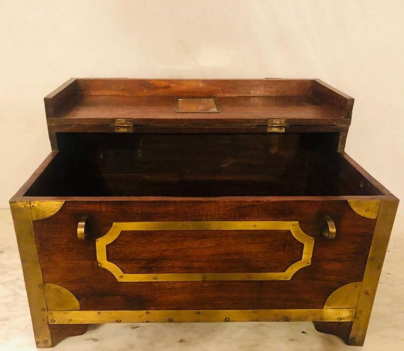 19th Century Campaign Vanity Dressing or Jewelry Box with Boule Inlay - 6