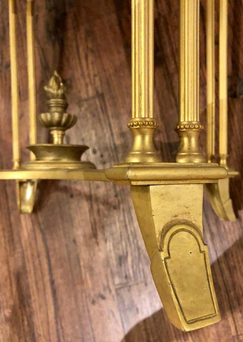 Pair of Bagues Style Gilt Bronze Neoclassical End Tables or Pedestals - 10