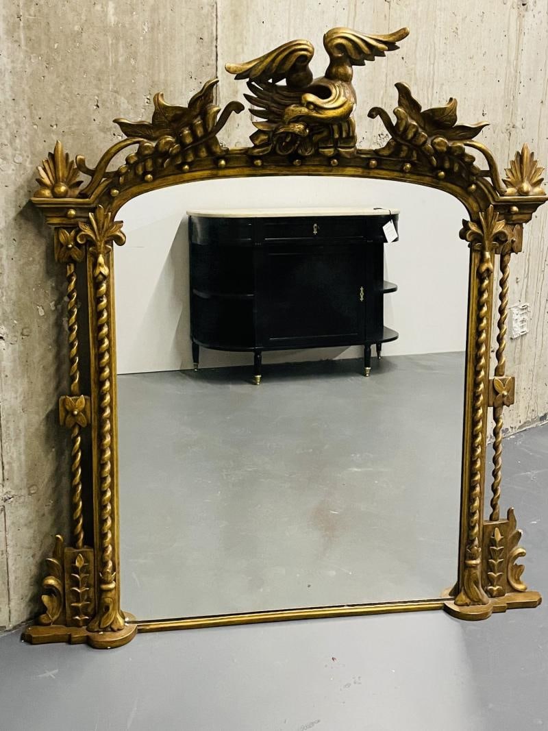 Federal Style Carved Giltwood Wall / Console / Pier Mirror, Over Mantle ,1900s - 6
