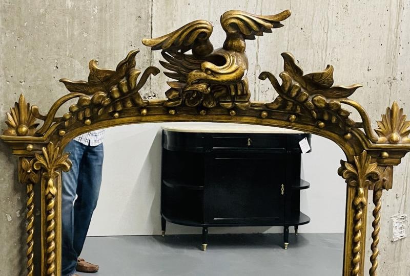 Federal Style Carved Giltwood Wall / Console / Pier Mirror, Over Mantle ,1900s - 8