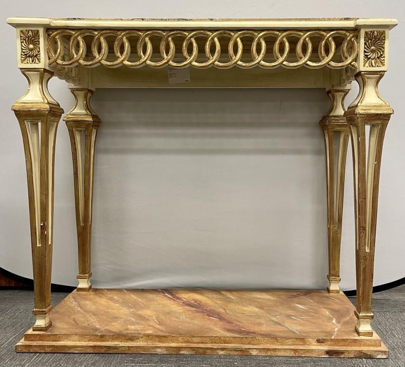 Parcel Paint and Gilt Decorated Pair of Swedish Serving or Console Tables - 3