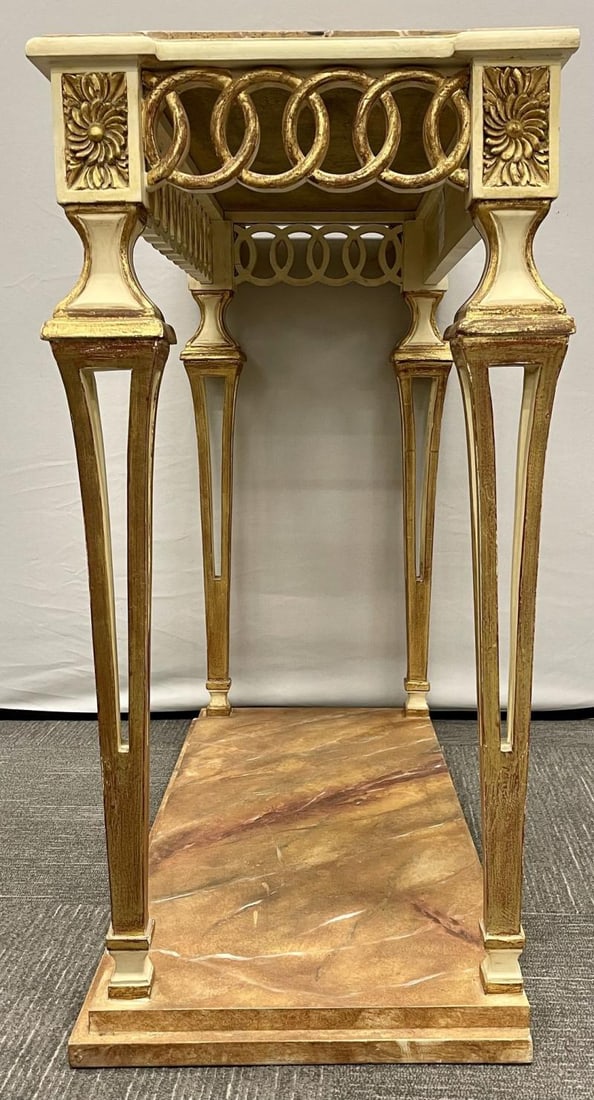Parcel Paint and Gilt Decorated Pair of Swedish Serving or Console Tables - 5