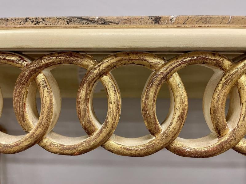 Parcel Paint and Gilt Decorated Pair of Swedish Serving or Console Tables - 7