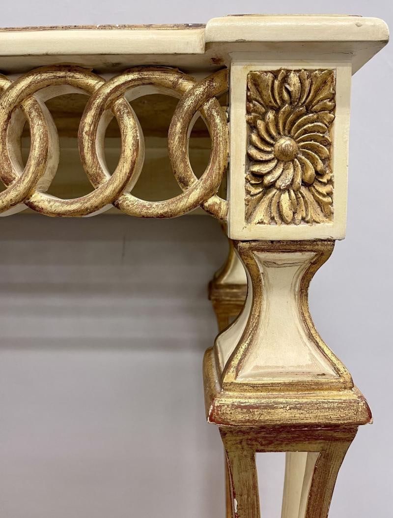 Parcel Paint and Gilt Decorated Pair of Swedish Serving or Console Tables - 8