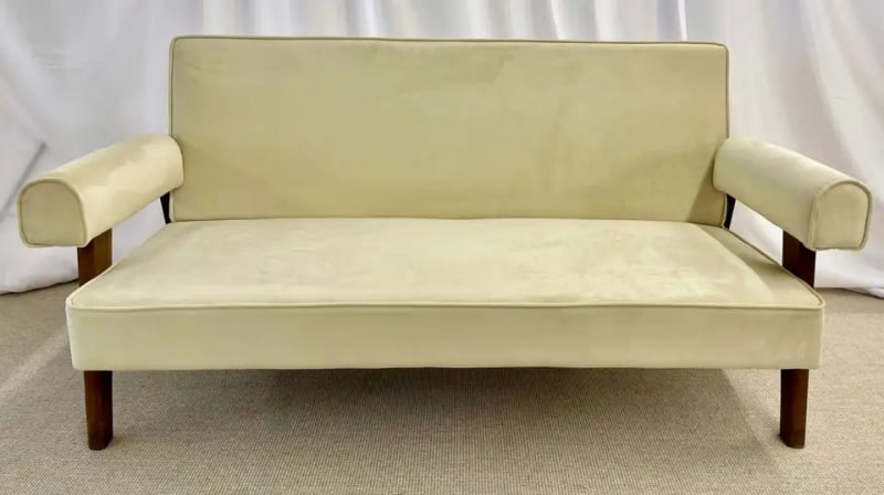 Authentic Pierre Jeanneret Upholstered Bridge Sofa, Mid-Century Modern, Markings - 4