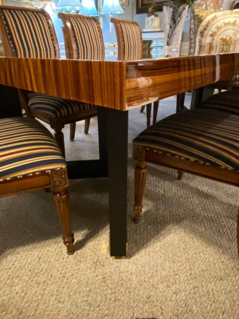 Lorin Marsh Dining Conference Table Smorgasbord Lacquered Zebra-Wood and Brass - 10