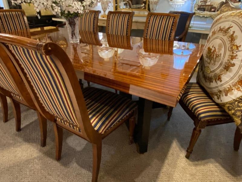 Lorin Marsh Dining Conference Table Smorgasbord Lacquered Zebra-Wood and Brass - 3