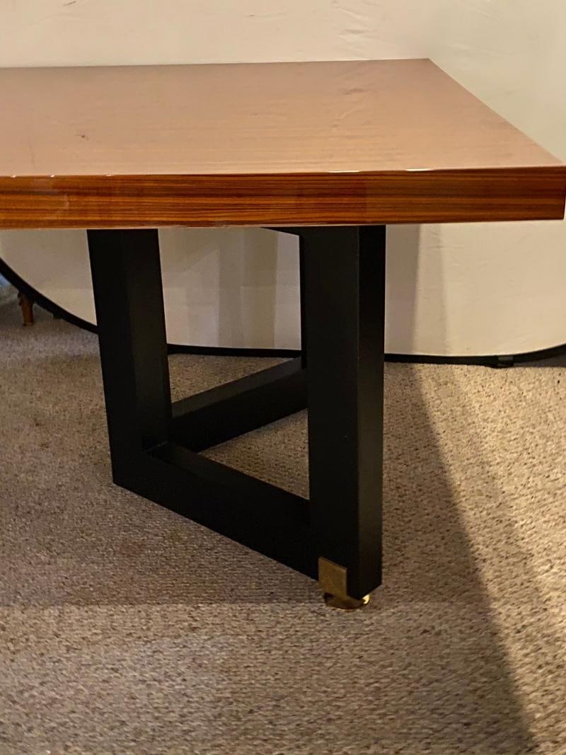 Lorin Marsh Dining Conference Table Smorgasbord Lacquered Zebra-Wood and Brass - 5