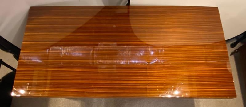 Lorin Marsh Dining Conference Table Smorgasbord Lacquered Zebra-Wood and Brass - 9