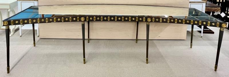 Maison Jansen Monumental Concave Steel and Bronze Console or Sideboard - 3