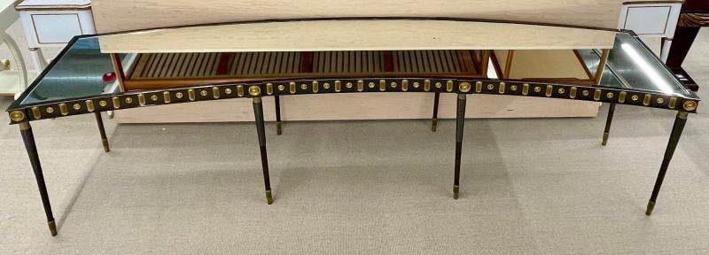 Maison Jansen Monumental Concave Steel and Bronze Console or Sideboard - 4